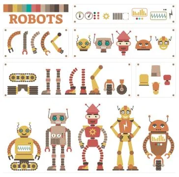 Vector robot kit Stock Illustration