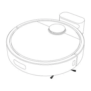 Vector robot vacuum cleaner - line art Stock Illustration