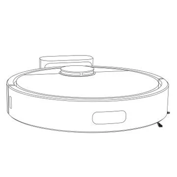 Vector robot vacuum cleaner - line art 스톡 일러스트
