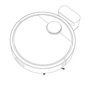 Vector robot vacuum cleaner - line art Stock Illustration