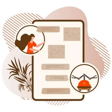 Vector Robot Web Chat bot support service People Stock Illustration