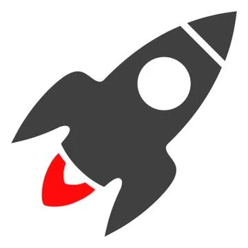 Vector Rocket Flight Flat Icon Symbol Stock Illustration