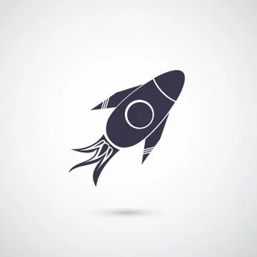 Vector rocket icon isolated on background Stock Illustration