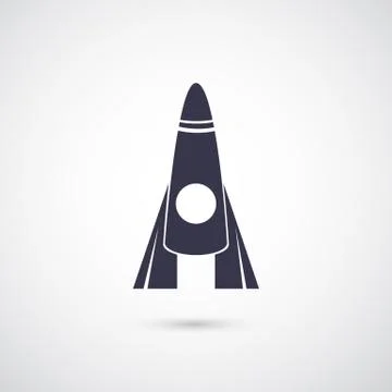 Vector rocket icon isolated on background Stock Illustration