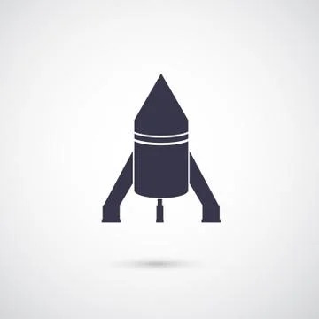 Vector rocket icon isolated on background Stock Illustration