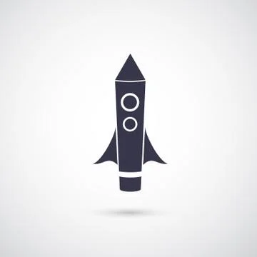 Vector rocket icon isolated on background Stock Illustration