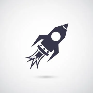 Vector rocket icon isolated on background Stock Illustration