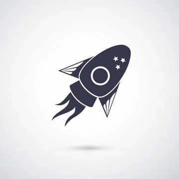 Vector rocket icon isolated on background Stock Illustration
