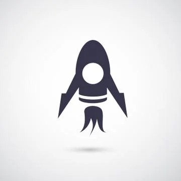 Vector rocket icon isolated on background Stock Illustration