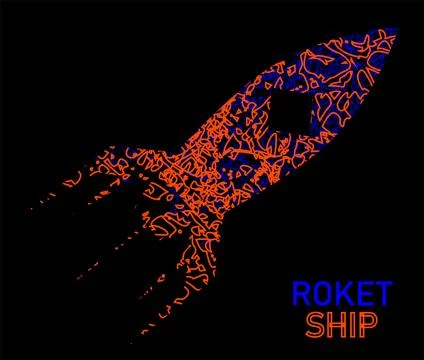 Vector rocket logo. Rocket launch Space illustration. Business startup concept Stock Illustration