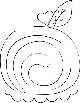 Vector roll drawn with a contour on a white background Stock Illustration