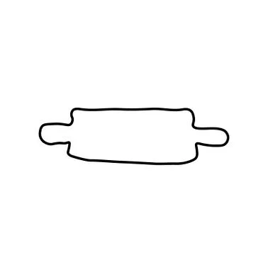 Vector rolling pin with a black line.Simple food and cooking illustration Stock Illustration