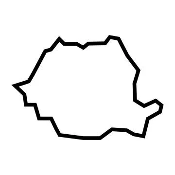 Vector romania outline map on white background Stock Illustration