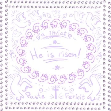 Vector romanian greeting card Paste Fericit decor frame Stock Illustration