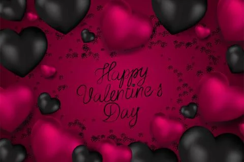 Vector. Romantic design for Valentine's Day. Realistic 3d purple gel balloons. Stock Illustration