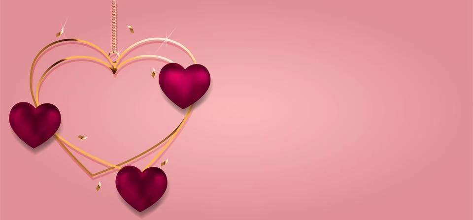Vector. Romantic design for Valentine's Day. Realistic 3d purple gel balloons. Stock Illustration