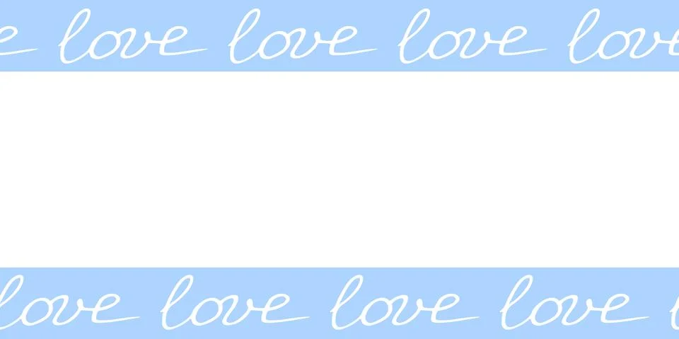 Vector Romantic frame of inscriptions - love. Horizontal top and bottom edgin Stock Illustration