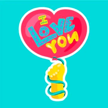 Vector Romantic Love Patch in doodle style Illustrazione stock