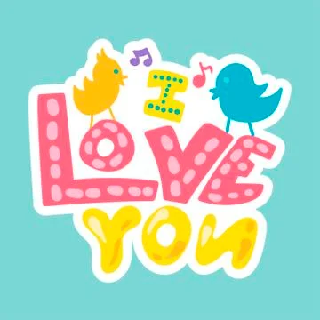 Vector Romantic Love Patch in doodle style Stock Illustration