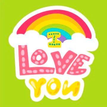 Vector Romantic Love Patch in doodle style 스톡 일러스트