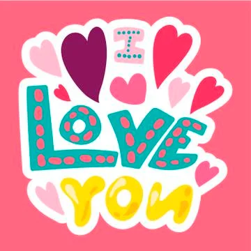 Vector Romantic Love Patch in doodle style Illustrazione stock