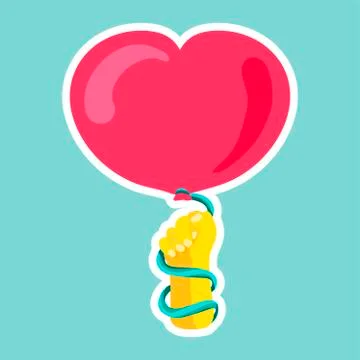 Vector Romantic Love Patch in doodle style 스톡 일러스트