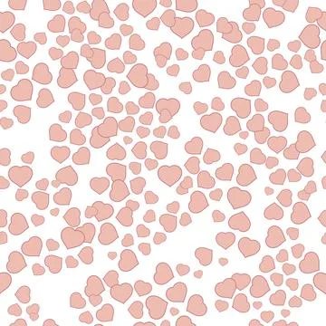 Vector romantic seamless pattern with hearts Stock Illustration