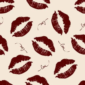 Vector. Romantic seamless pattern for Valentine's Day. Stock Illustration