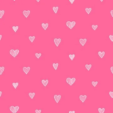 Vector romantic seamless pattern. White and pink colors Stock Illustration