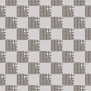 Vector Roof Installation concept colored seamless pattern Stock Illustration