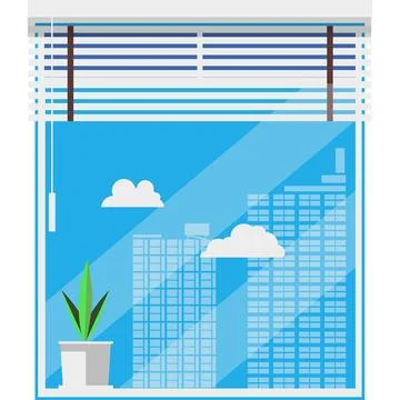 Vector room window flat business office interior Illustrazione stock