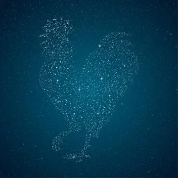 Vector Rooster Star Style. 2017. Cook. Stock Illustration