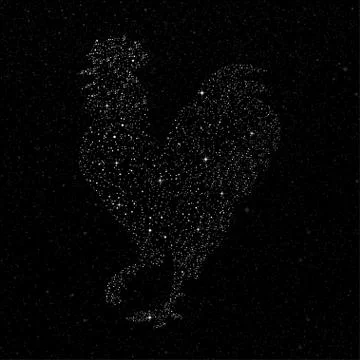 Vector Rooster Star Style. 2017. Cook. Stock Illustration