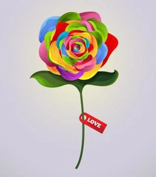 Vector rose colorful Stock Illustration