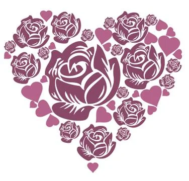 Vector Rose Heart Stock Illustration