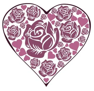 Vector Rose Heart Stock Illustration