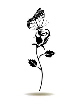 Vector rose silhouette Stock Illustration