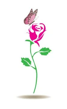 Vector rose silhouette Stock Illustration