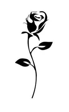 Vector rose silhouette Stock Illustration