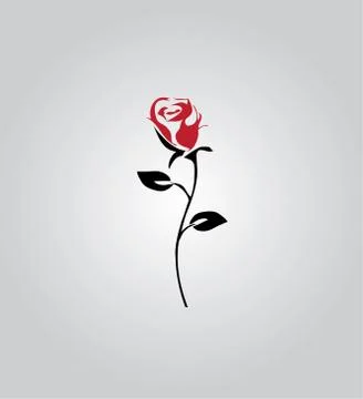 Vector rose silhouette Stock Illustration