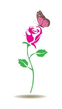 Vector rose silhouette Stock Illustration