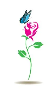 Vector rose silhouette Stock Illustration