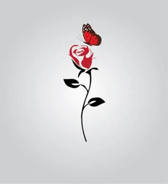 Vector Rose Silhouette Stock Illustration