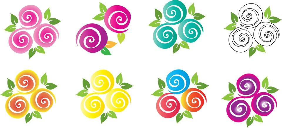 Vector rose Sticker set Stock-Illustration