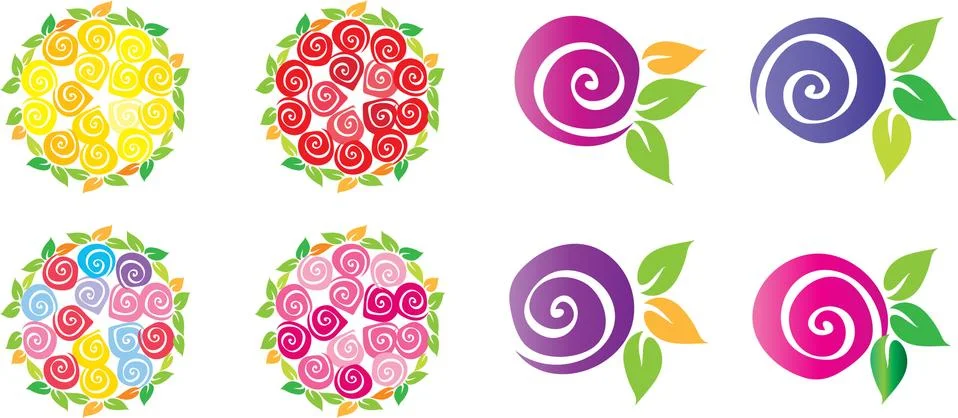 Vector rose Sticker set Stock Illustration