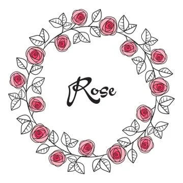Vector of roses frame Stock Illustration