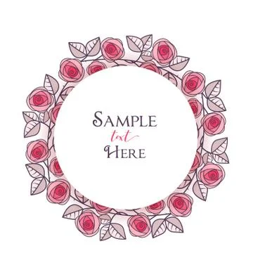 Vector of roses frame Stock Illustration