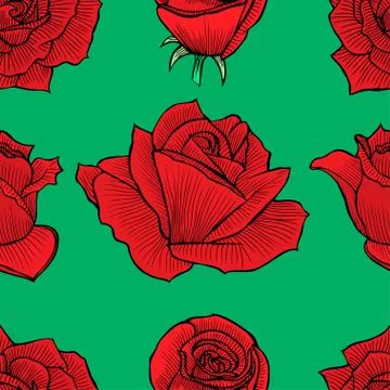 Vector roses seamless イラスト素材