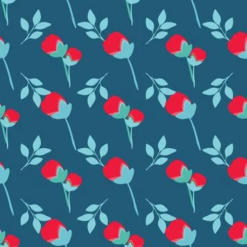 Vector roses seamless pattern design illustration Stock Illustration