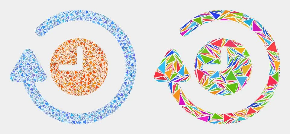 Vector Rotate Clockwise Mosaic Icon of Triangles Stock Illustration